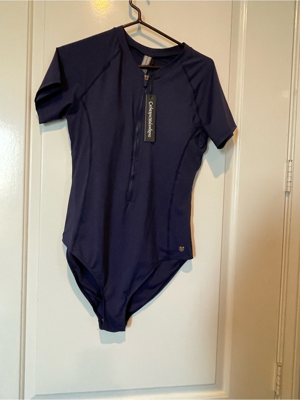 Catherine Malandrino Girls' Navy Short-Sleeve One-Piece